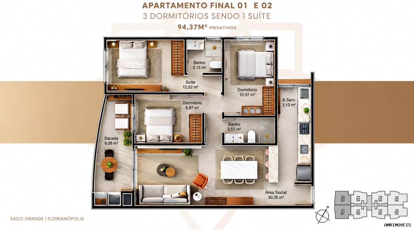 Apartamento, 3 quartos, 94 m² - Foto 33